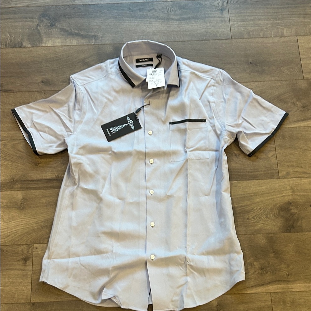 Murano Light Gray Casual Button Down Shirt